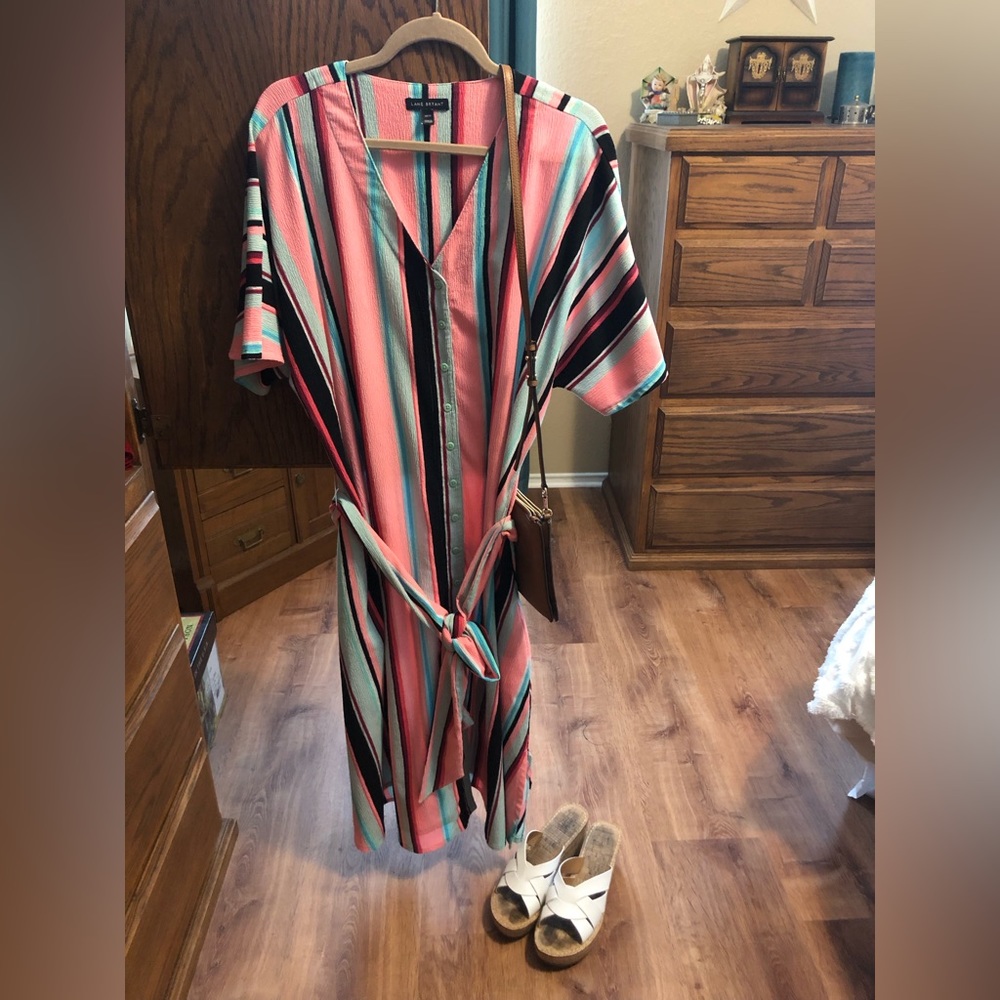 Serape Stripe Shirt Dress